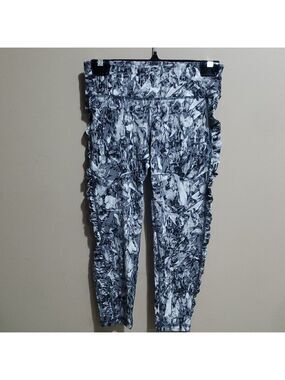Calvin Klein Black and Gray Abstract Performance  Quick Dry Leggings Size S